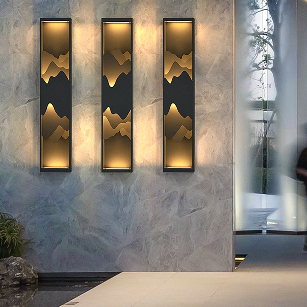 [Open-Box]Mountain Scenery LED up Down Lighting Waterproof Solar Wall Lamp Porch Lights
