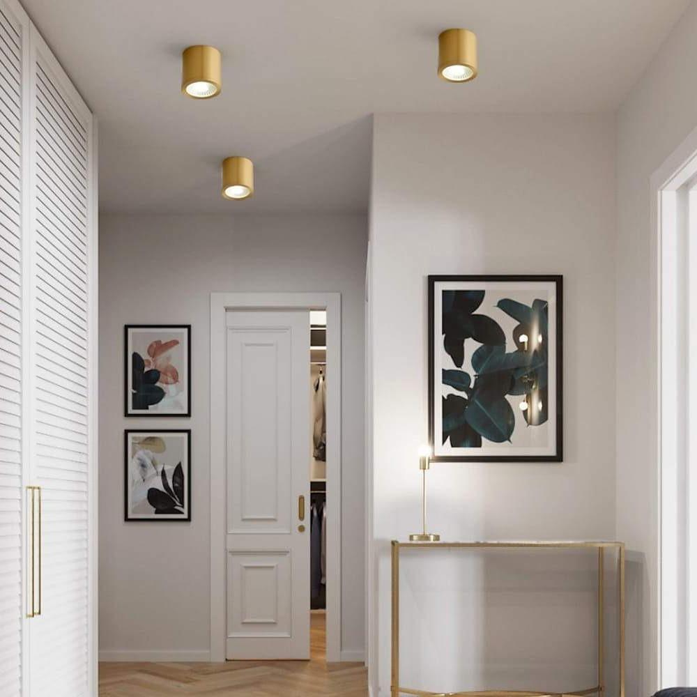 LED Downlight Modern Gold Cylindrical Copper Light