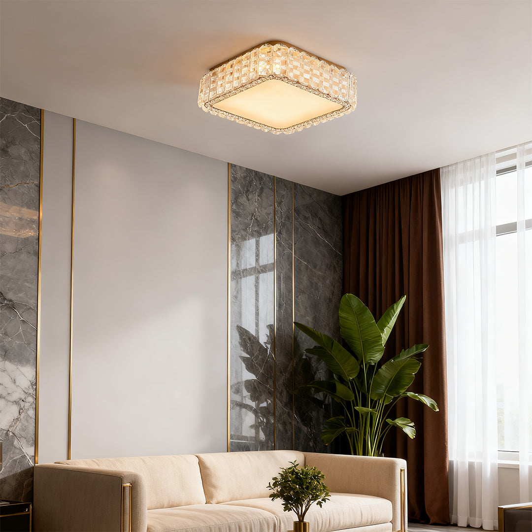 LED Flush Mount Ceiling Light Fixtures Luxury Crystal Lamp