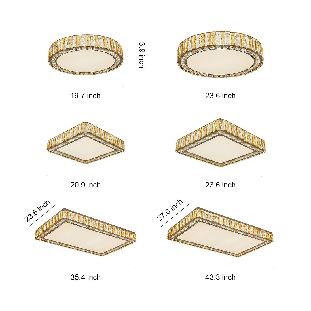 LED Flush Mounted Ceiling Lights Luxury Crystal Lamp
