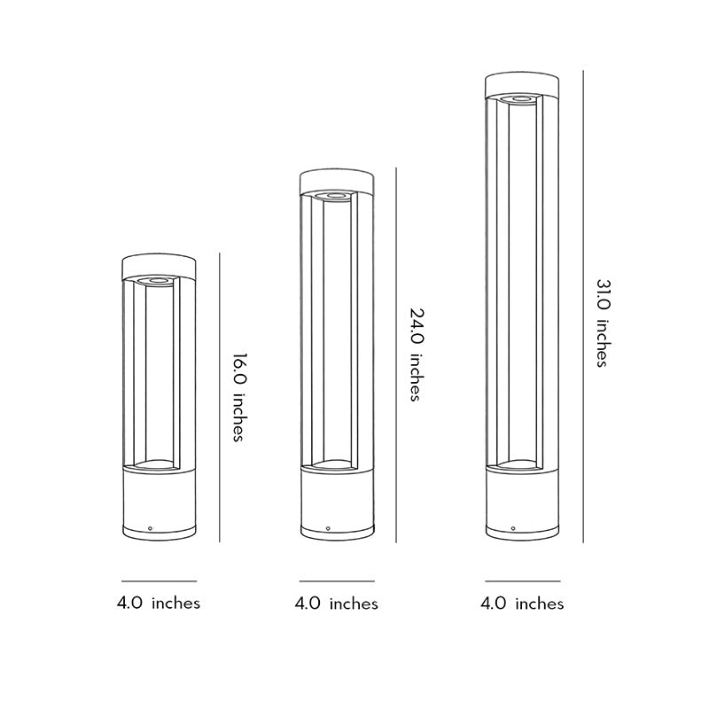 LED Light Bollard Outdoor Hollow Cylindrical Black Fixture