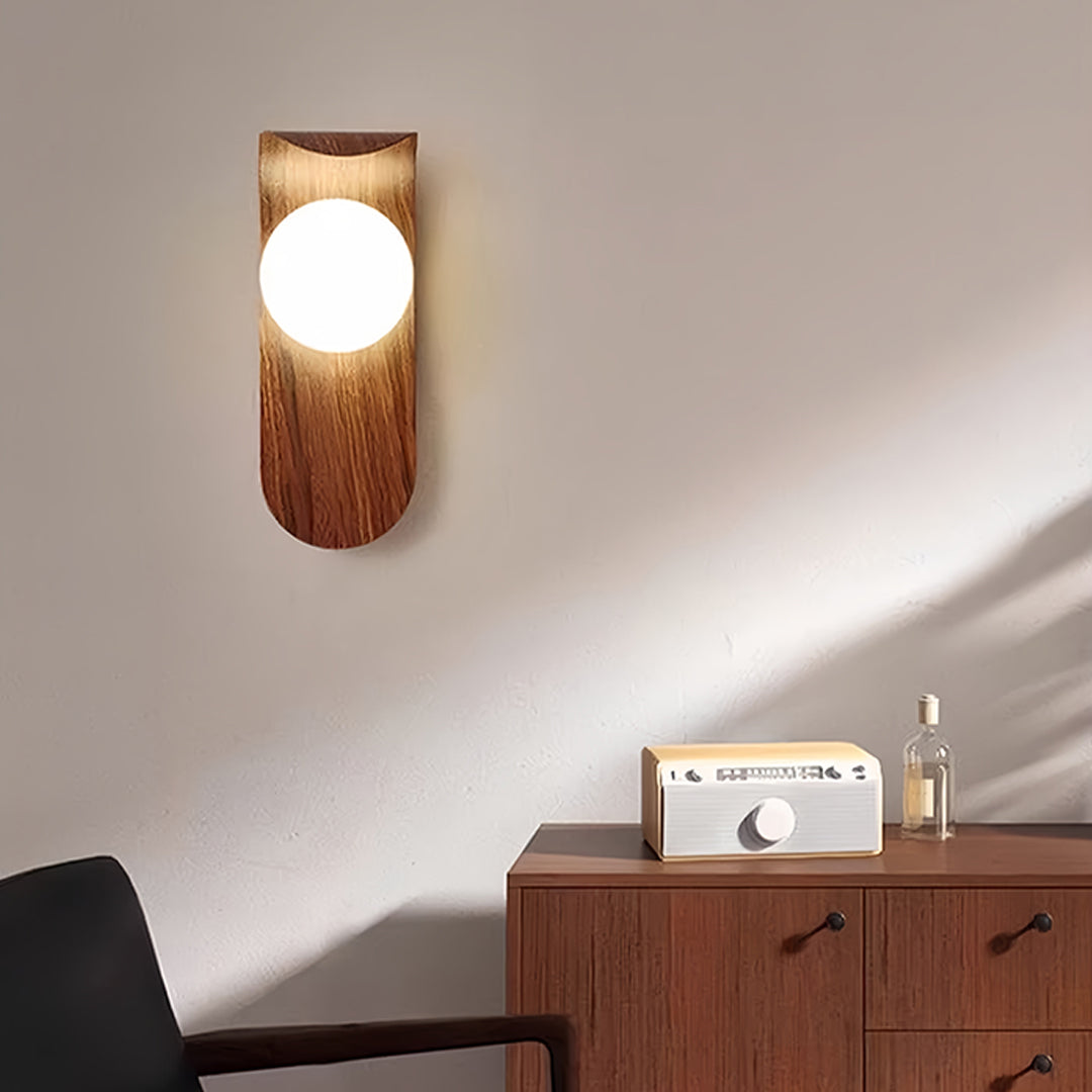 LED Lights For Wall Mid-Century Minimalist Wood Grain Wall Lights