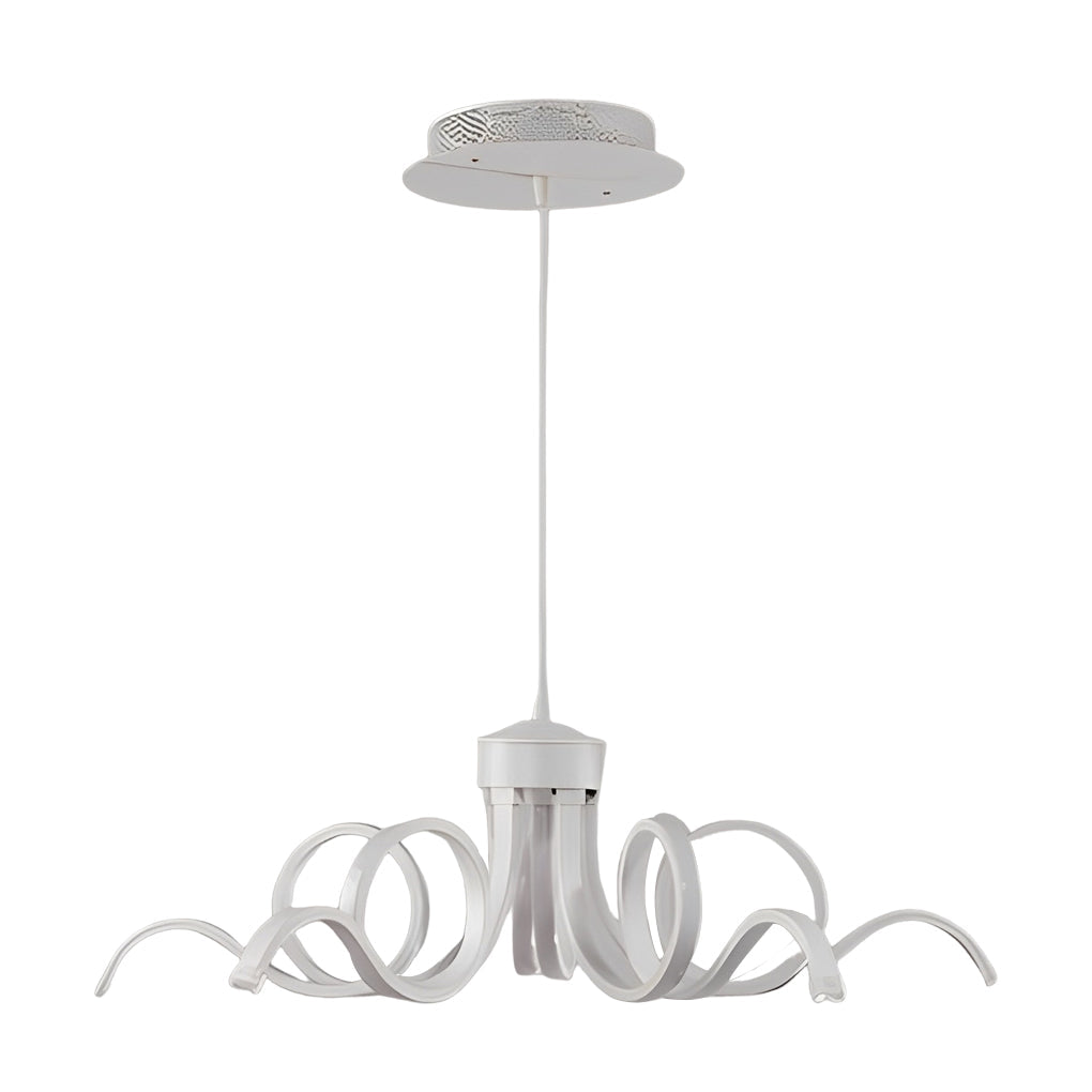 LED Ribbon Chandelier Petal Curve Metal Ceiling Light
