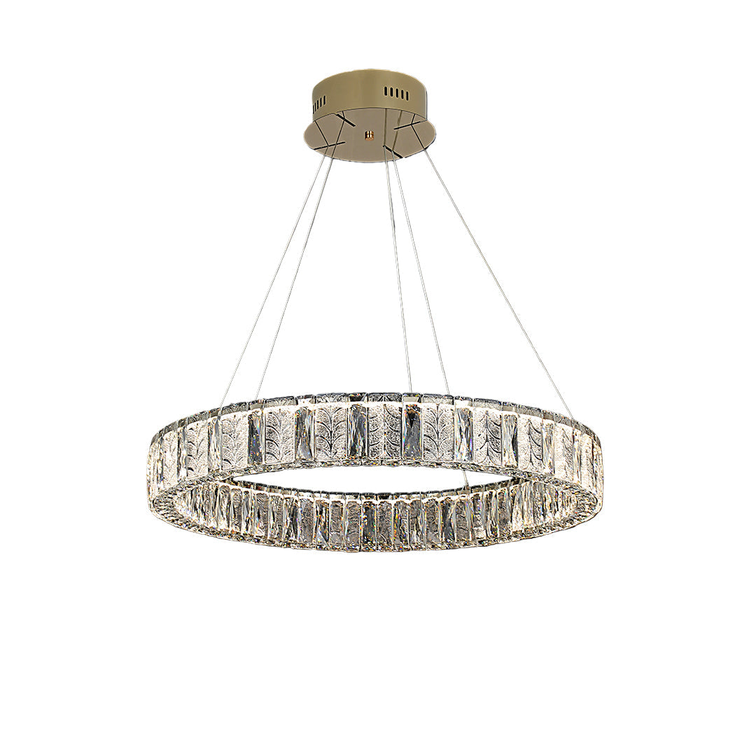LED Ring Chandelier Stainless Steel Crystal Ceiling Lights