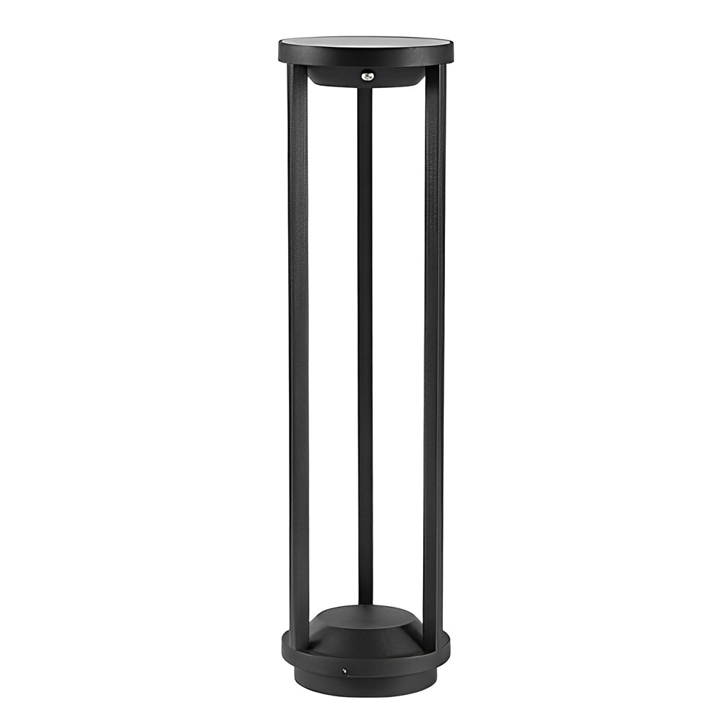 LED Solar Bollard Lights Modern Outdoor Black Lawn Light