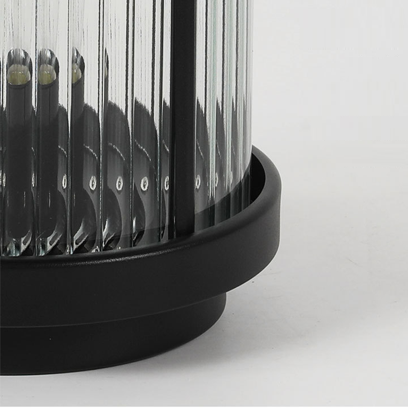 [Open-Box] Striped Glass Cylindrical Waterproof Portable Solar Outdoor Lanterns