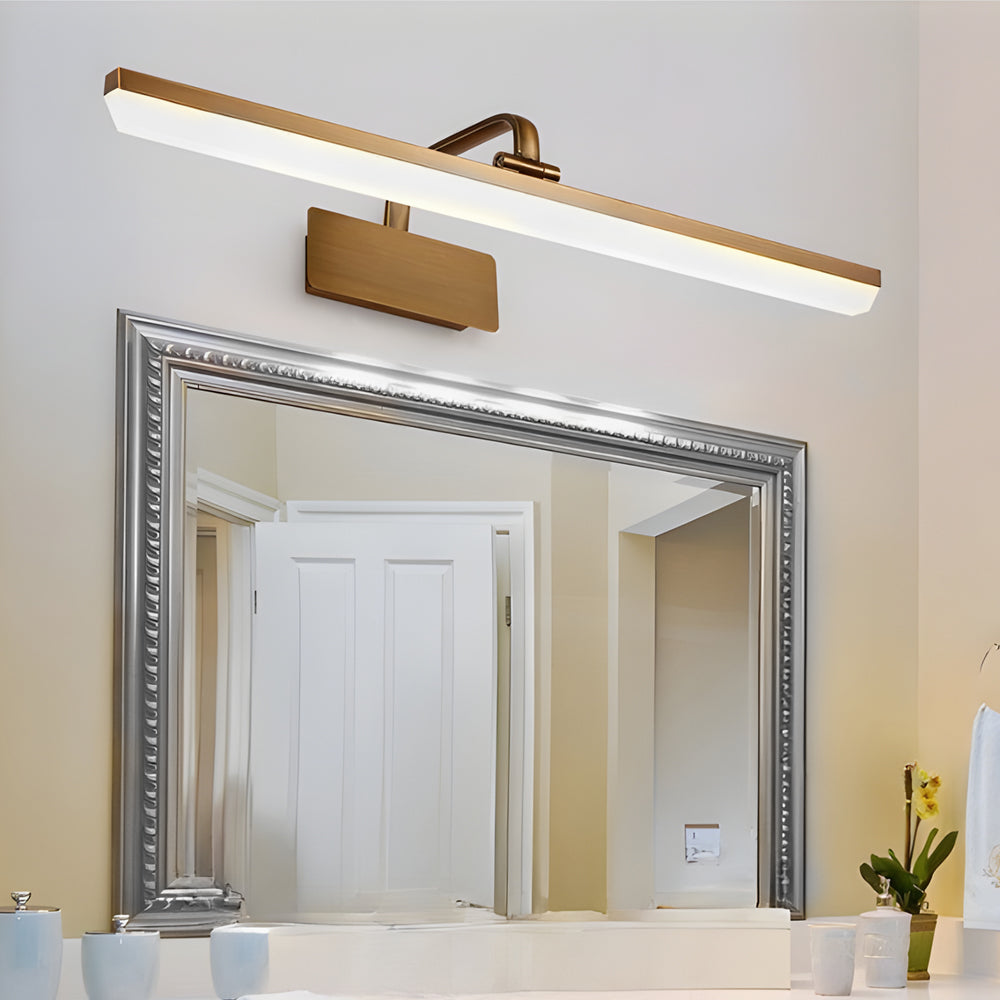 Light Bar Vanity Modern Brass Curved Arm Elegant Light