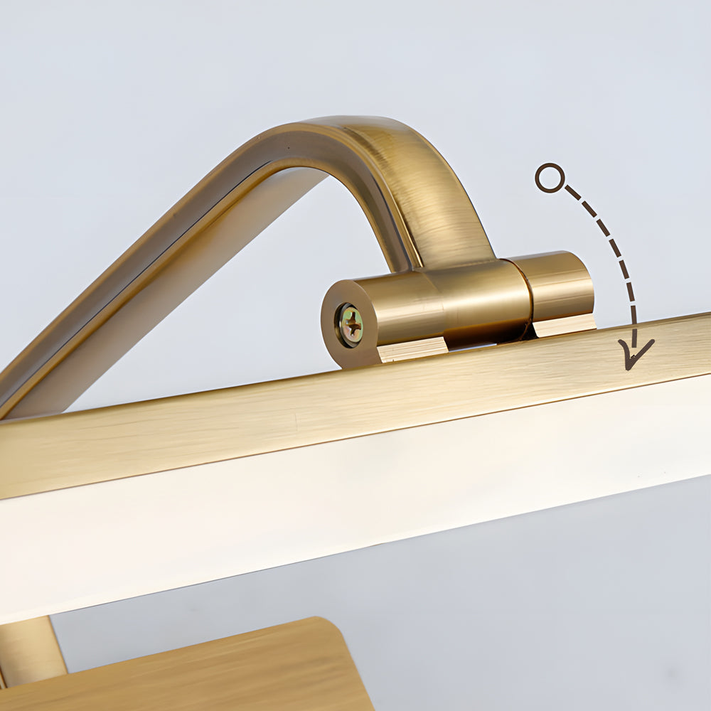 Light Bar Vanity Modern Brass Curved Arm Elegant Light
