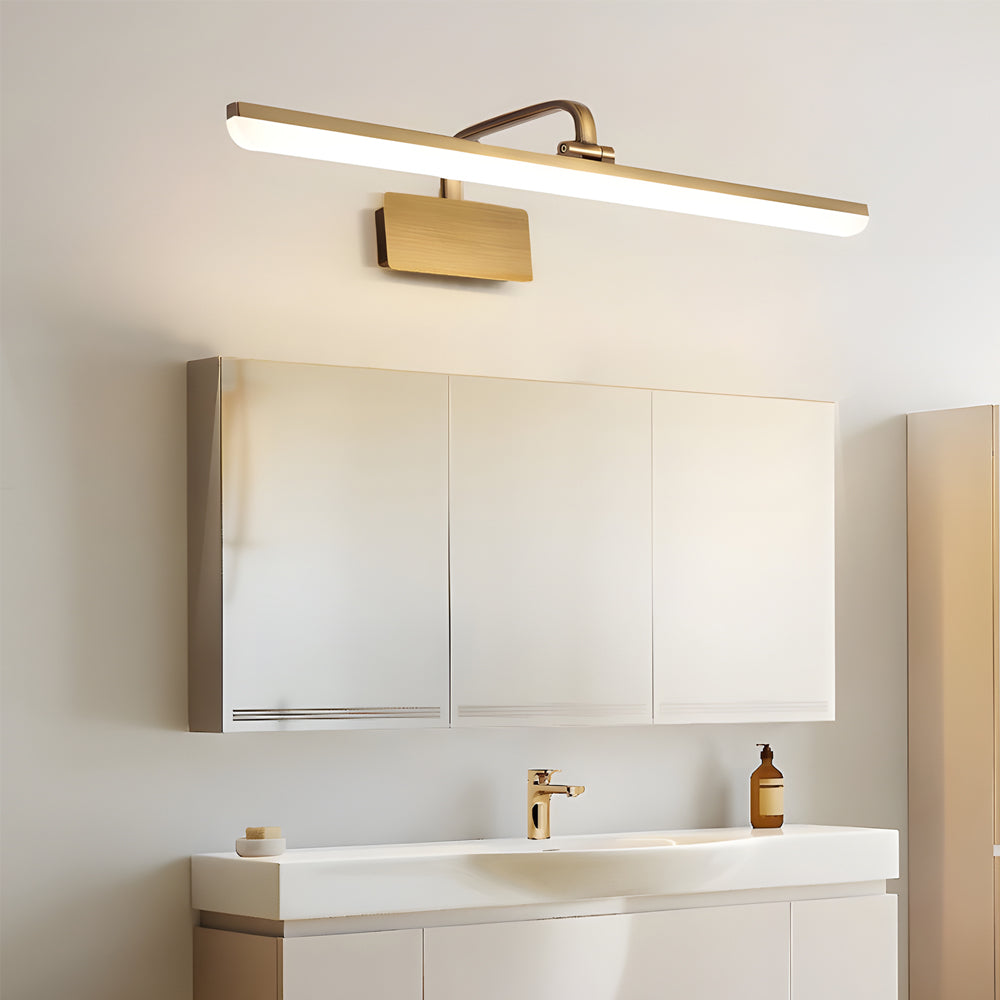Light Bar Vanity Modern Brass Curved Arm Elegant Light