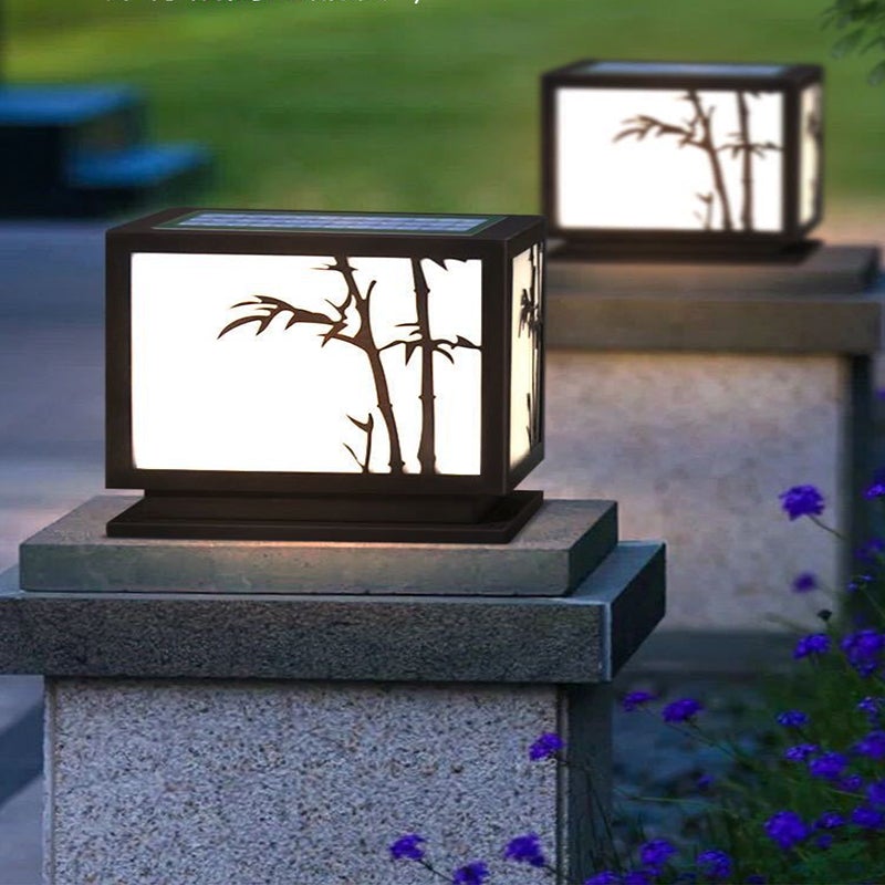Light Box Pillar Lights Modern Waterproof LED Solar Outdoor Light