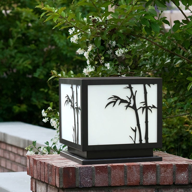 Light Box Pillar Lights Modern Waterproof LED Solar Outdoor Light