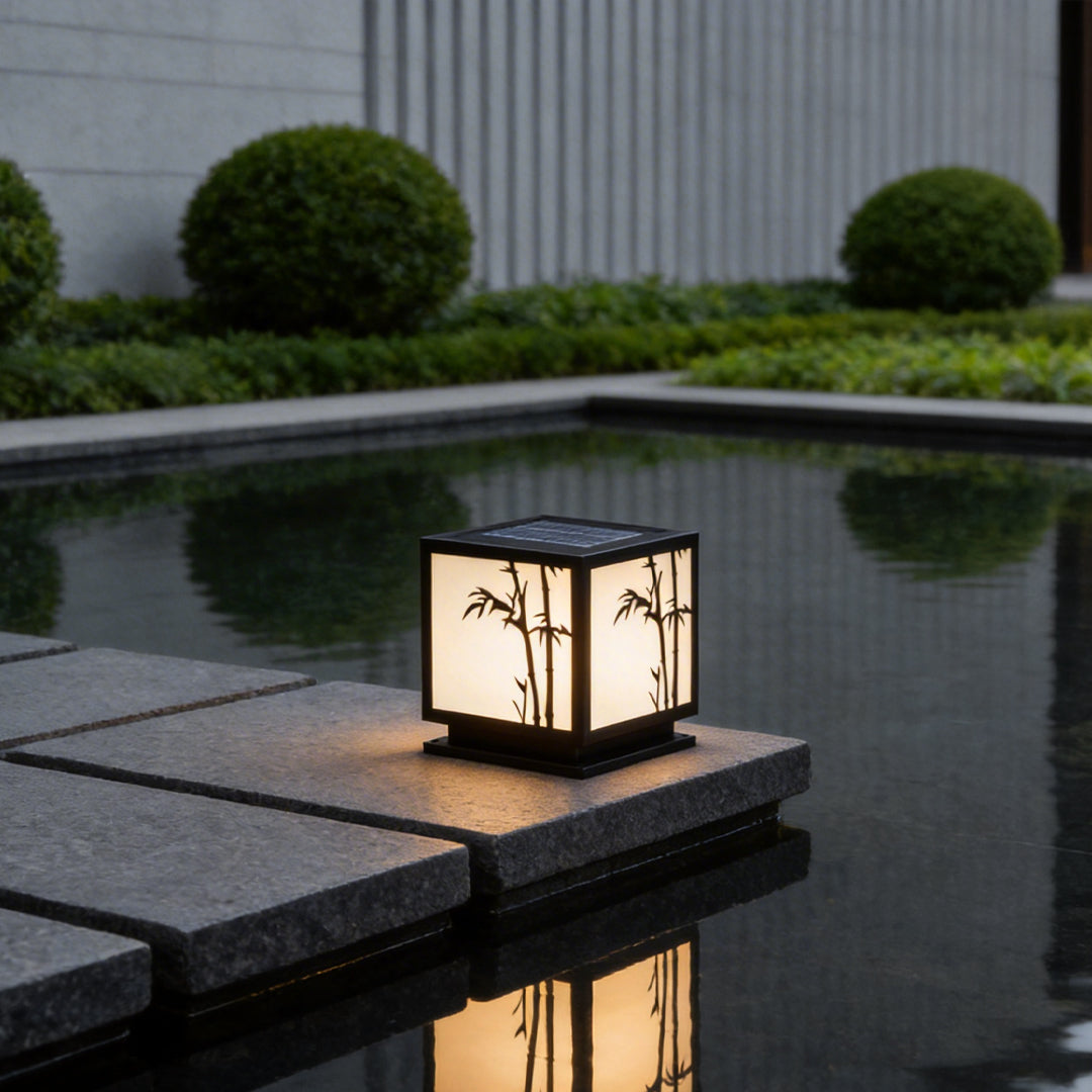 Light Box Pillar Lights Modern Waterproof LED Solar Outdoor Light