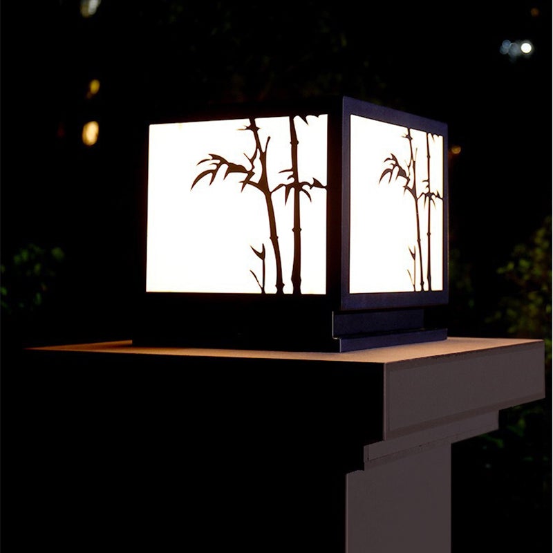 Light Box Pillar Lights Modern Waterproof LED Solar Outdoor Light
