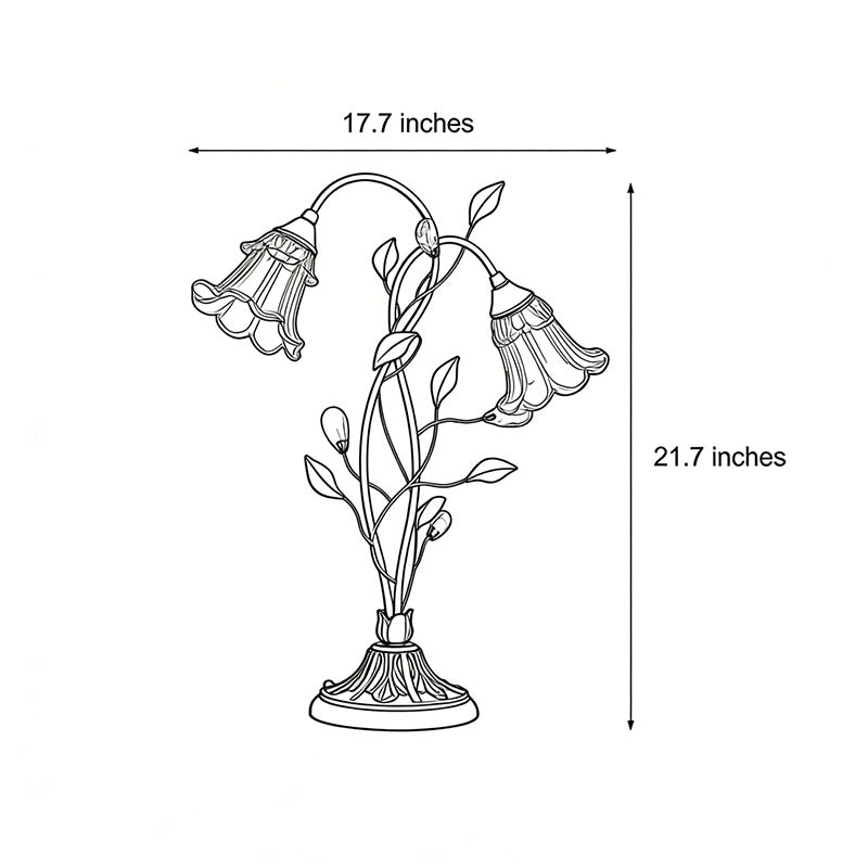Lily Table Lamp Dual Lights and Leaf Ornaments Lights