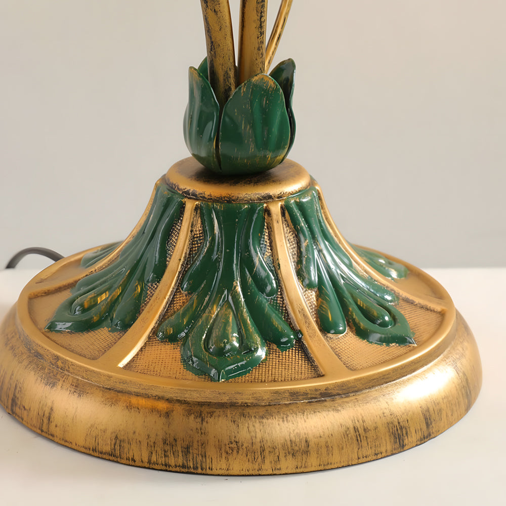 Lily Table Lamp Dual Lights and Leaf Ornaments Lights
