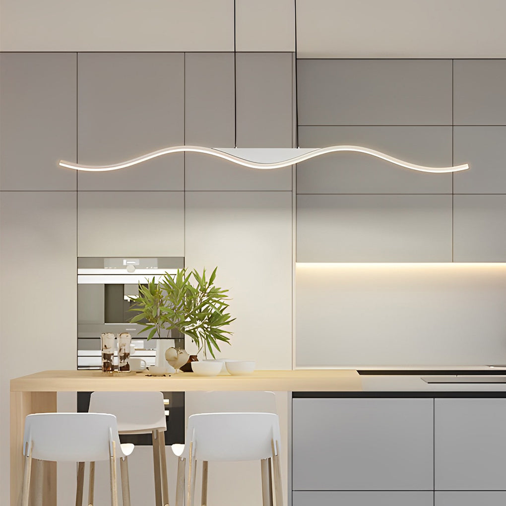 Line Wave Pandant Light Modern White Ceiling Light