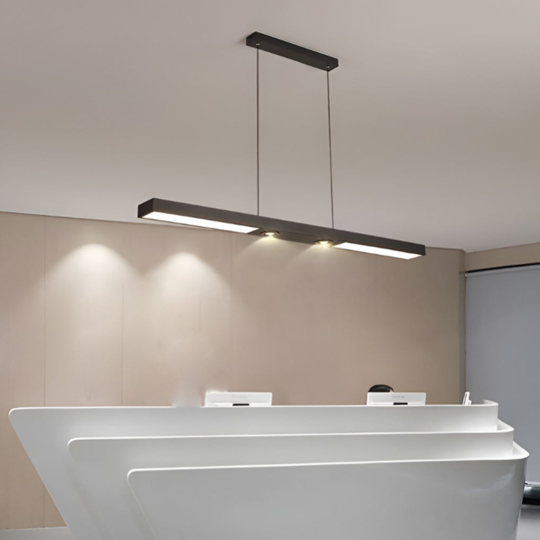 Linear Ceiling Pendant Light Black Modern Iron Light