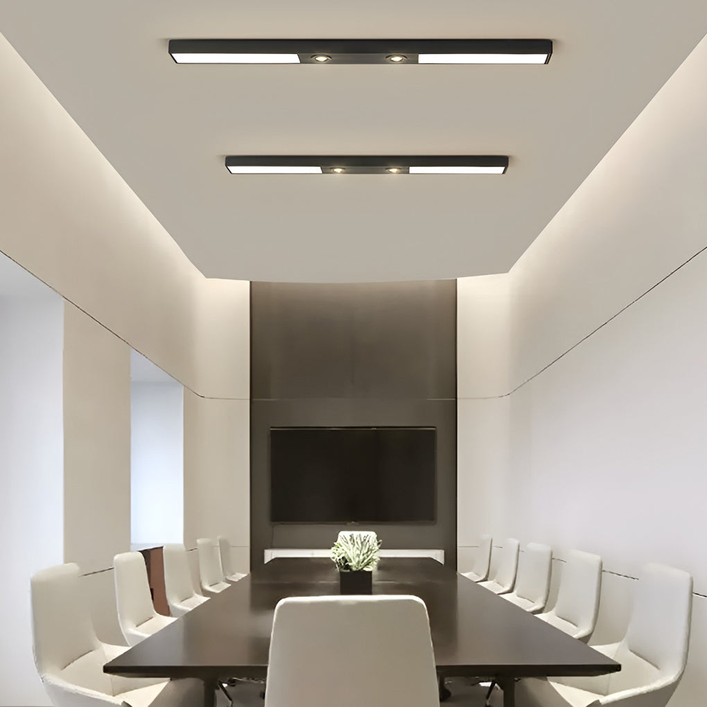 Linear Ceiling Pendant Light Black Modern Iron Light