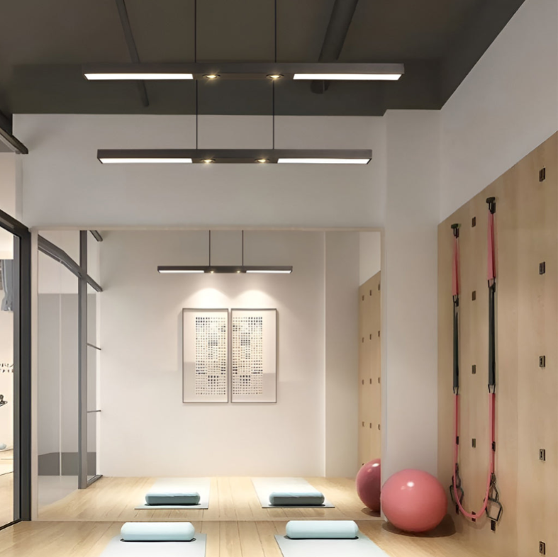 Linear Ceiling Pendant Light Black Modern Iron Light