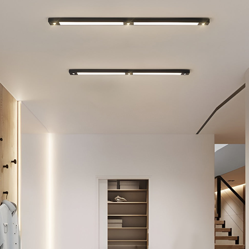 Linear Ceiling Pendant Light Black Modern Iron Light
