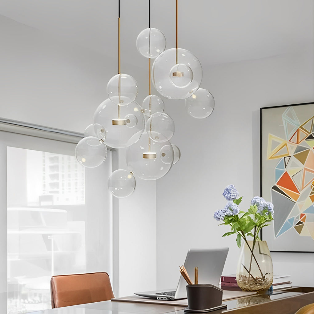 Clear Bubble Chandelier Modern Aluminum Ceiling Light