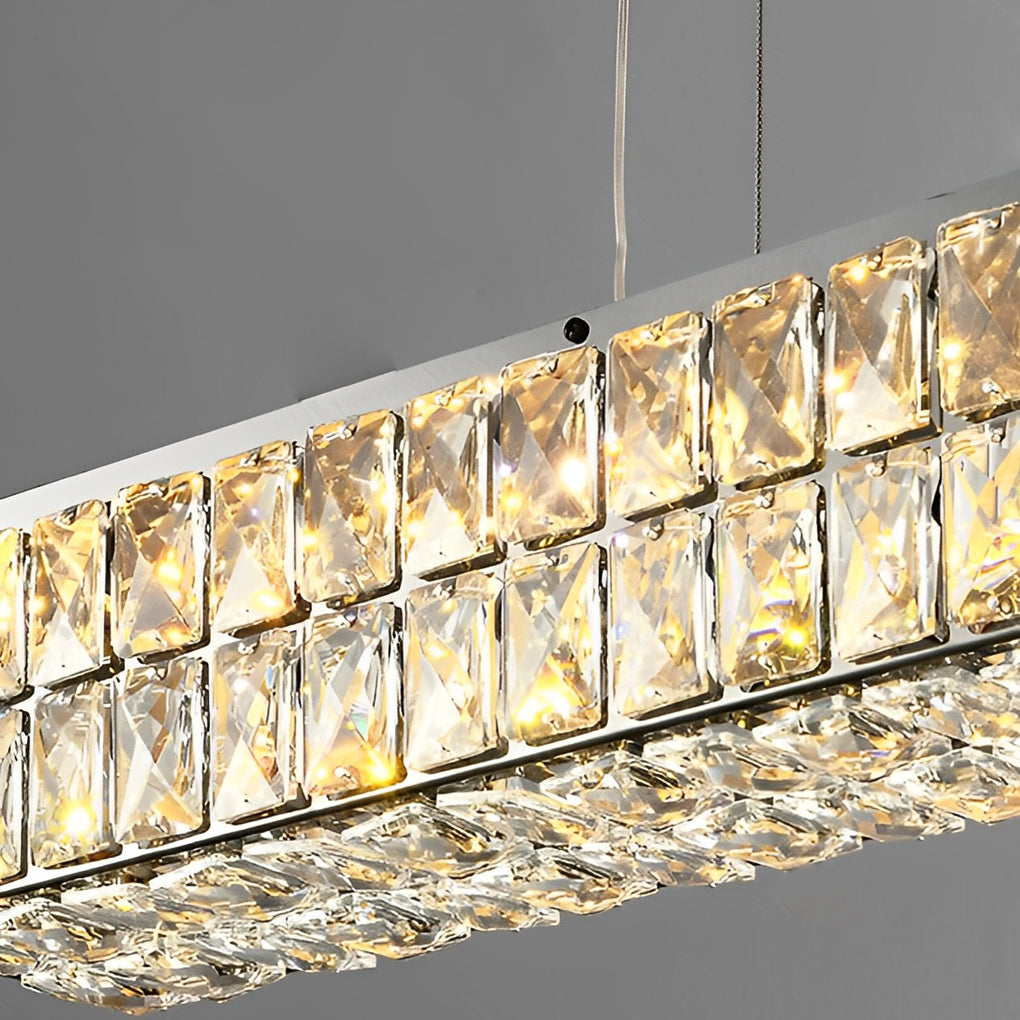Linear Crystal Light Luxury Modern Rectangular Ceiling Light