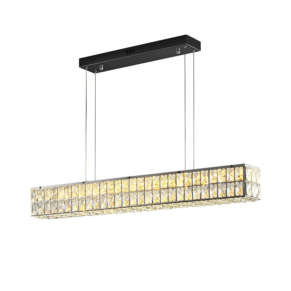 Linear Crystal Light Luxury Modern Rectangular Ceiling Light
