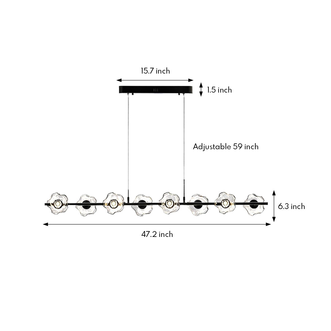 Linear Pendant Chandelier Nordic Modern Electroplated