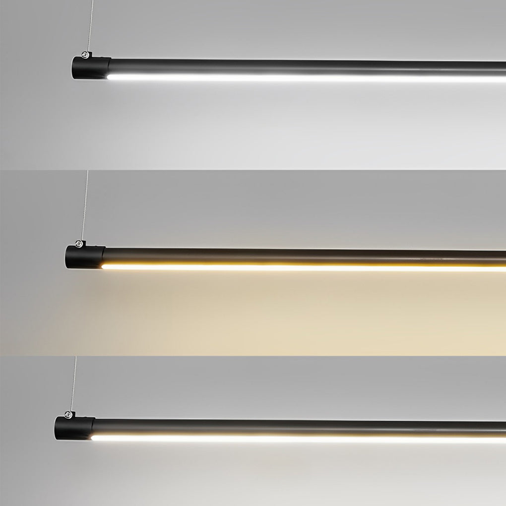 Linear Pendant Light Fixture Minimalist LED Black Ceiling Light