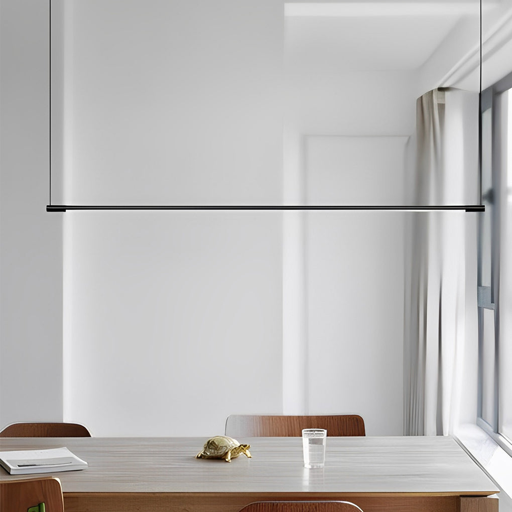 Linear Pendant Light Fixture Minimalist LED Black Ceiling Light