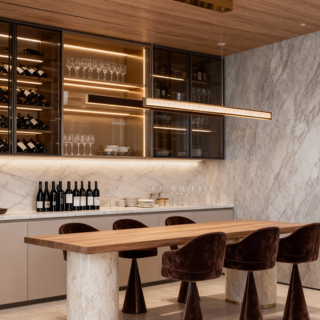 Linear Suspension Light Fixtures Modern Minimalist LED Lamp