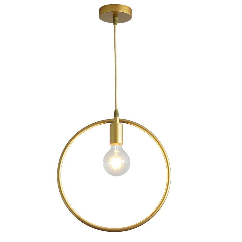 Metal Black and Gold Ceiling Light Rounded Square Pendant Lighting