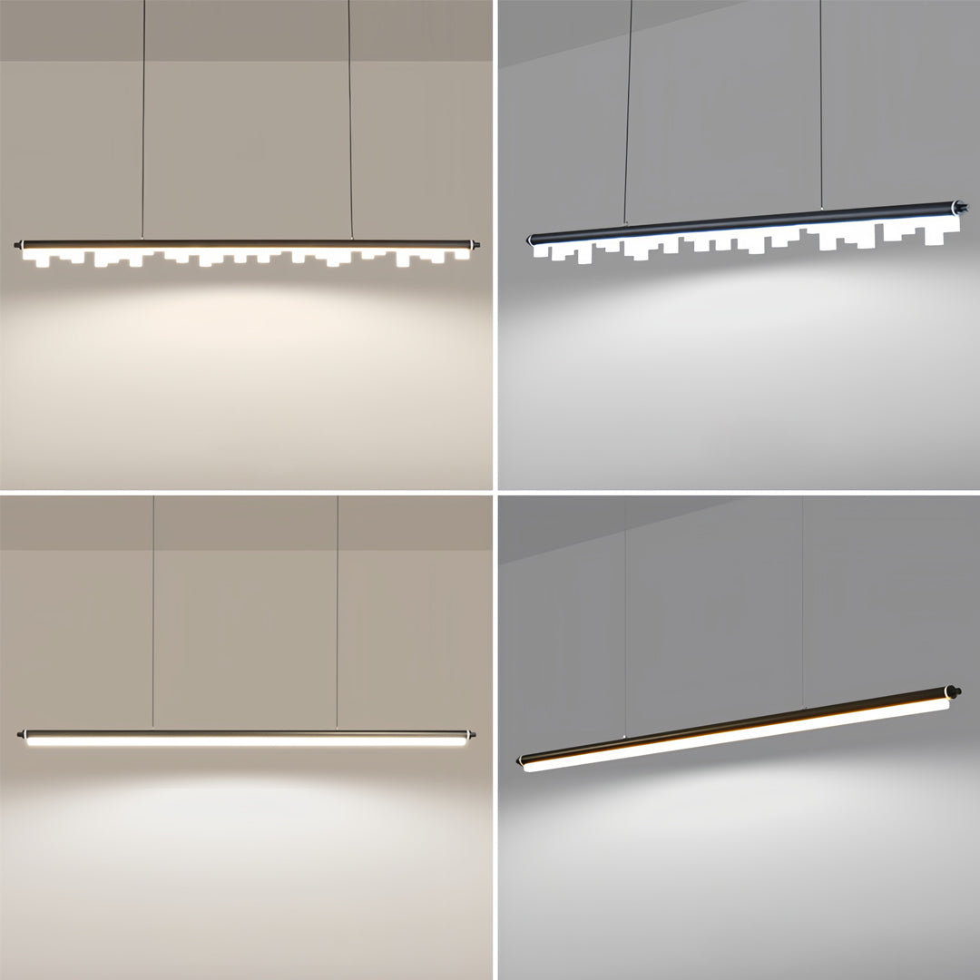 Black Metal Pendant Light Nordic Minimalist LED Linear Ceiling Light