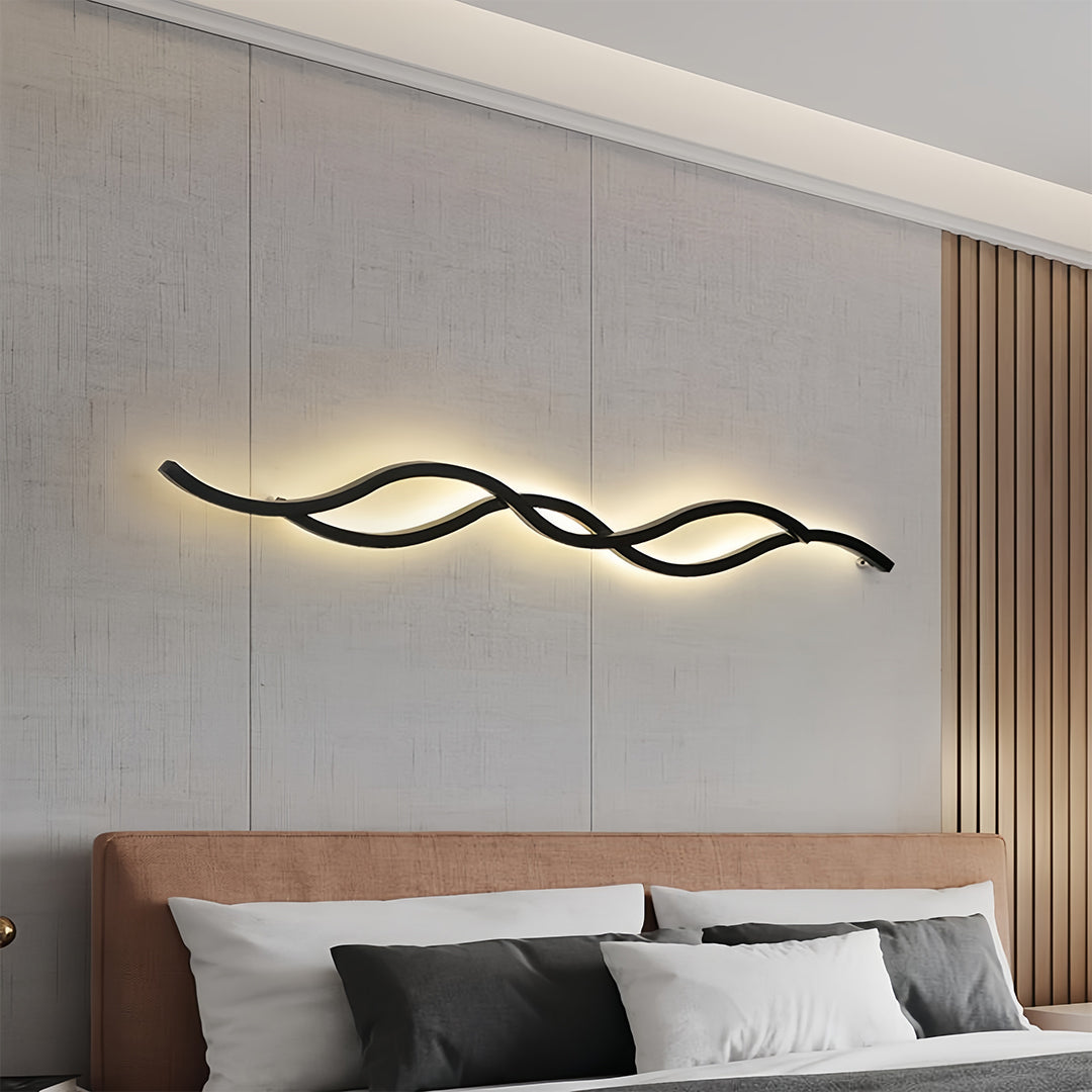 Bedside Wall Light Modern with a Unique Wavy Finish Sleek Lamp