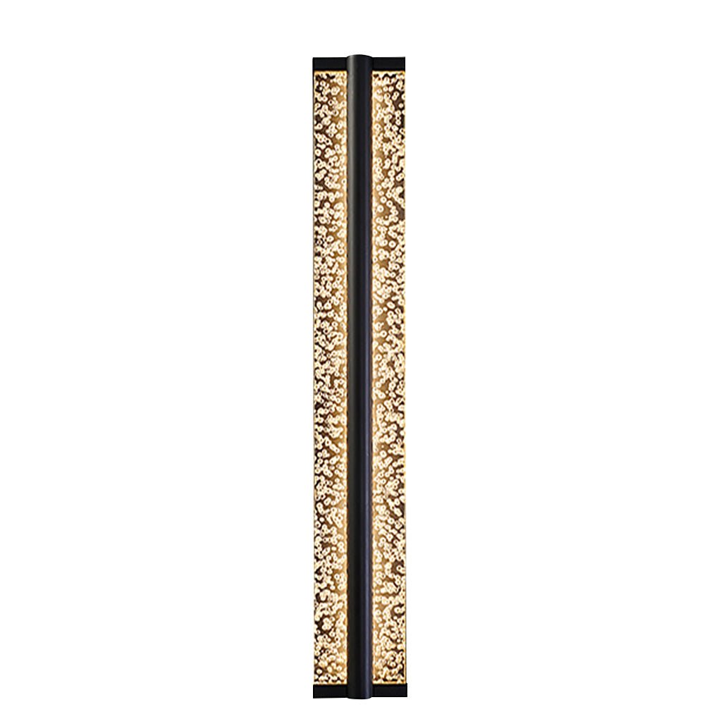 Black Long Rectangular Stainless Steel Crystal Wall Sconces Lights