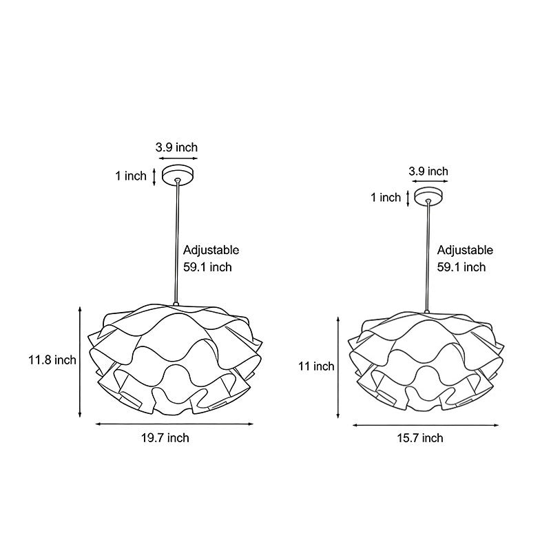 Lotus Flower Pendant Light Nordic LED White Ceiling Light