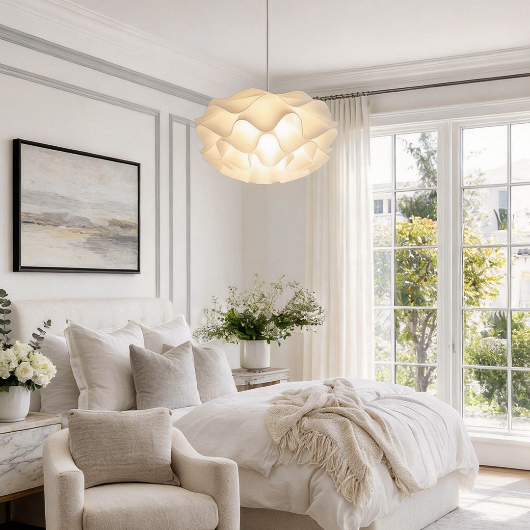 Lotus Flower Pendant Light Nordic LED White Ceiling Light