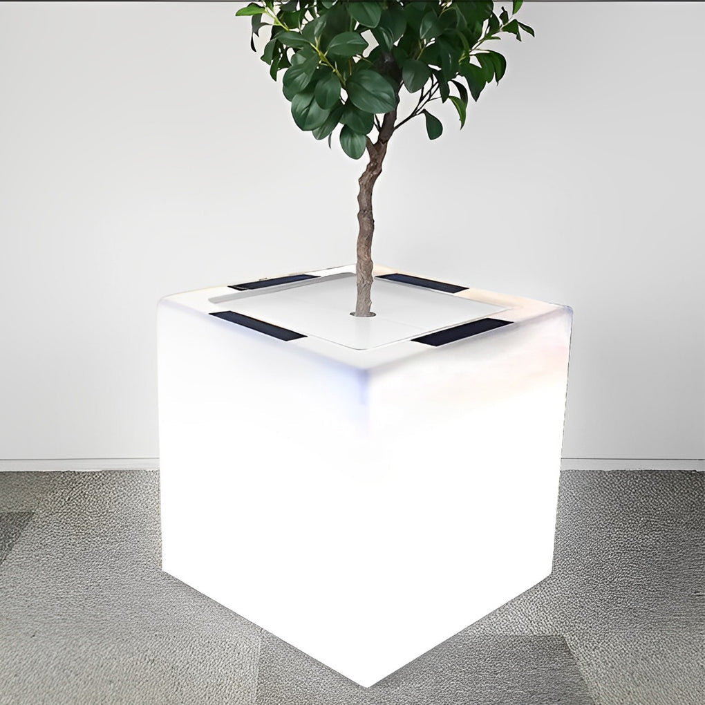 Luminous Flower Pots Square Waterproof LED Solar Light