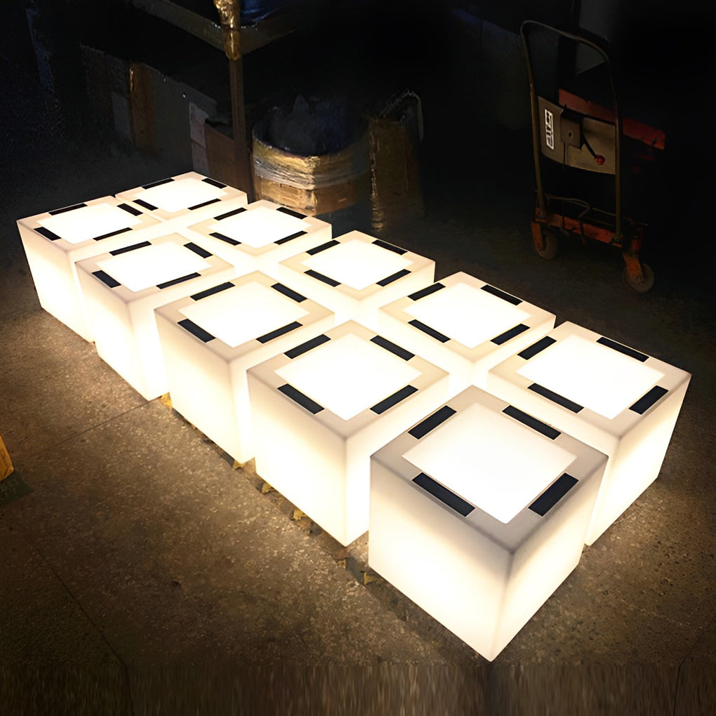 Luminous Flower Pots Square Waterproof LED Solar Light
