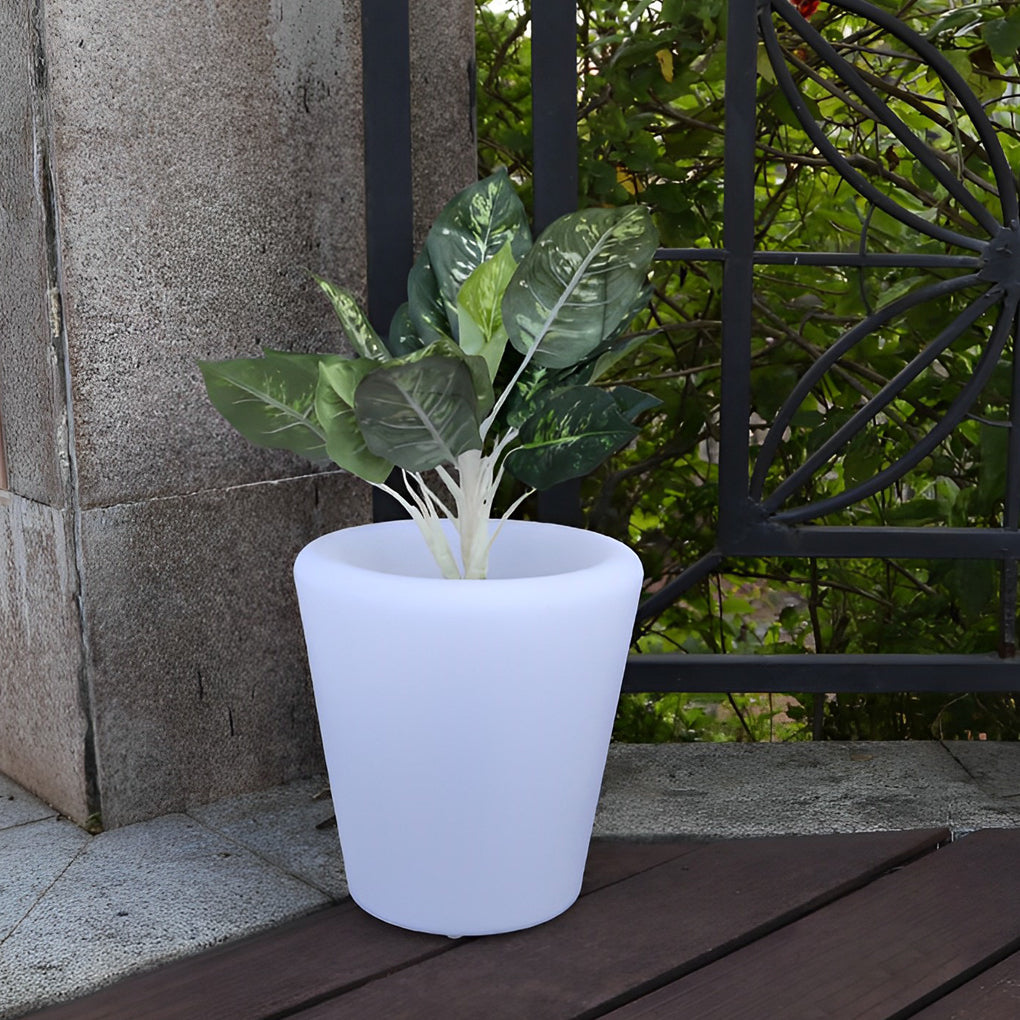 Luminous Flower Pots Modern Waterproof LED Colorful Light