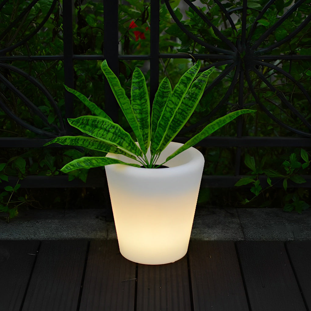Luminous Flower Pots Modern Waterproof LED Colorful Light