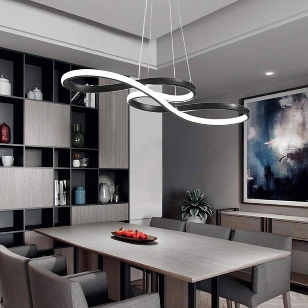 Geometric Design Semi Flush Chandeliers Metal Silica Gel Ceiling Lights