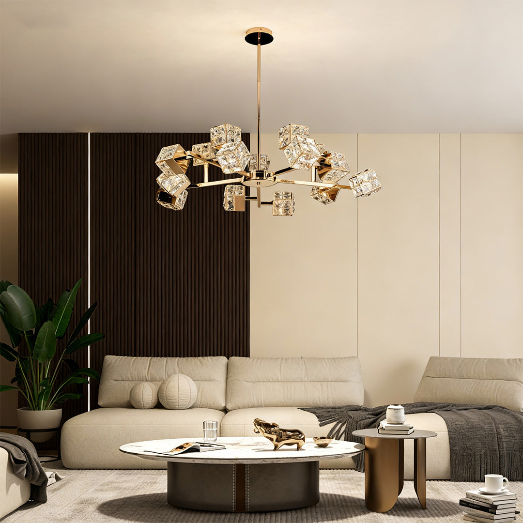 Luxury Chandeliers Crystal Modern Cube Ceiling Light