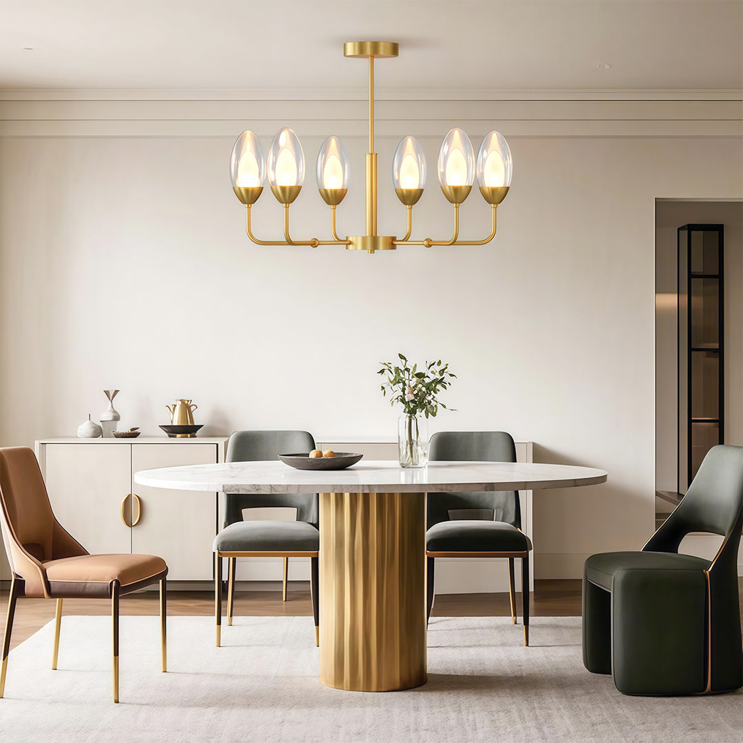Modern Minimalist Chandelier Full Copper Luxury Ceiling Light