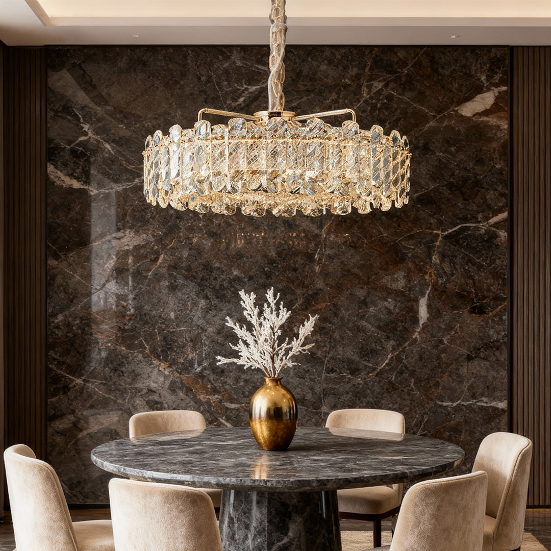 Nordic Chandelier Luxury Carbon Steel Crystal Ceiling Light
