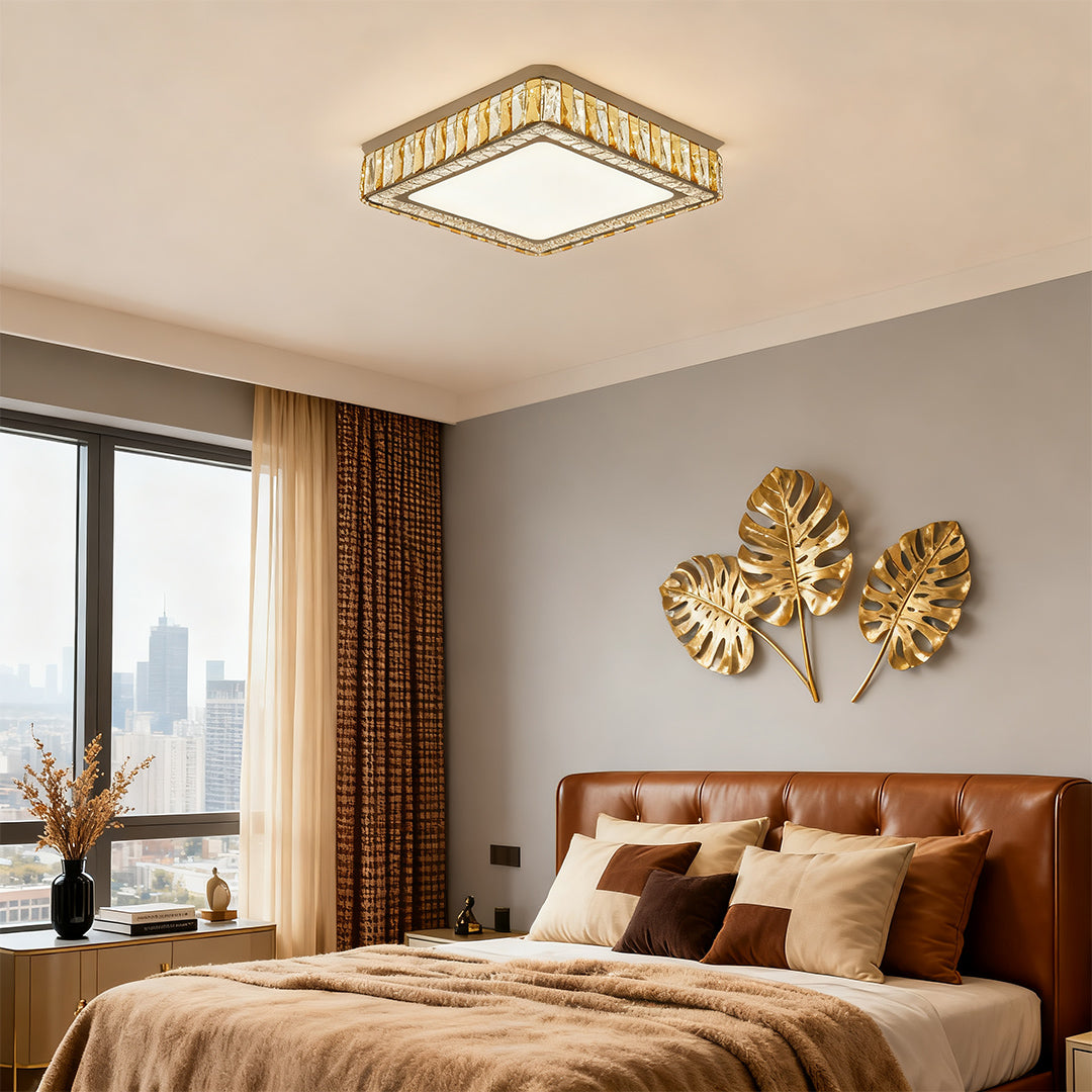 LED Flush Mounted Ceiling Lights Luxury Crystal Lamp