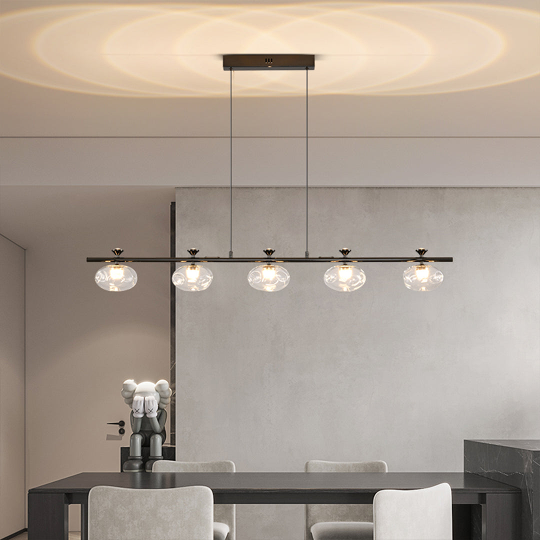 Linear Glass Chandelier Modern Minimalist