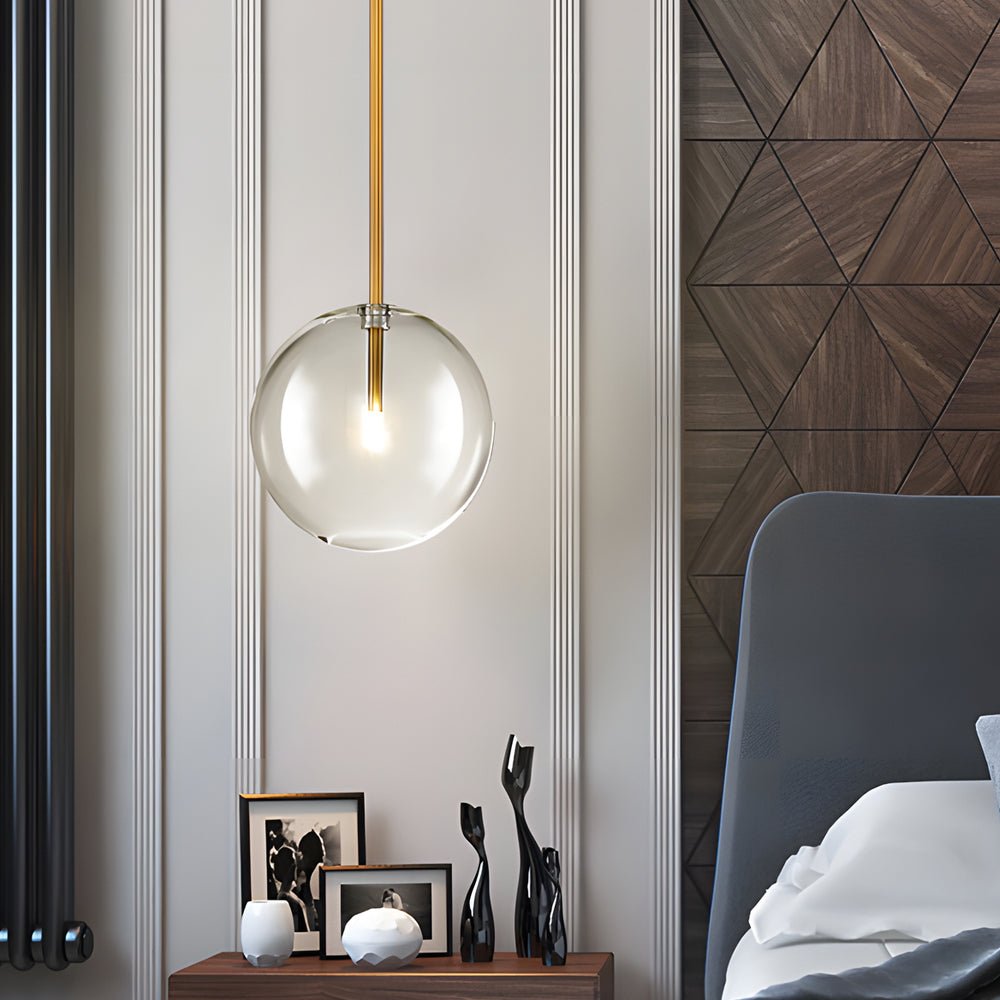Clear Glass Globe Pendant Light Nordic Iron Ceiling Light