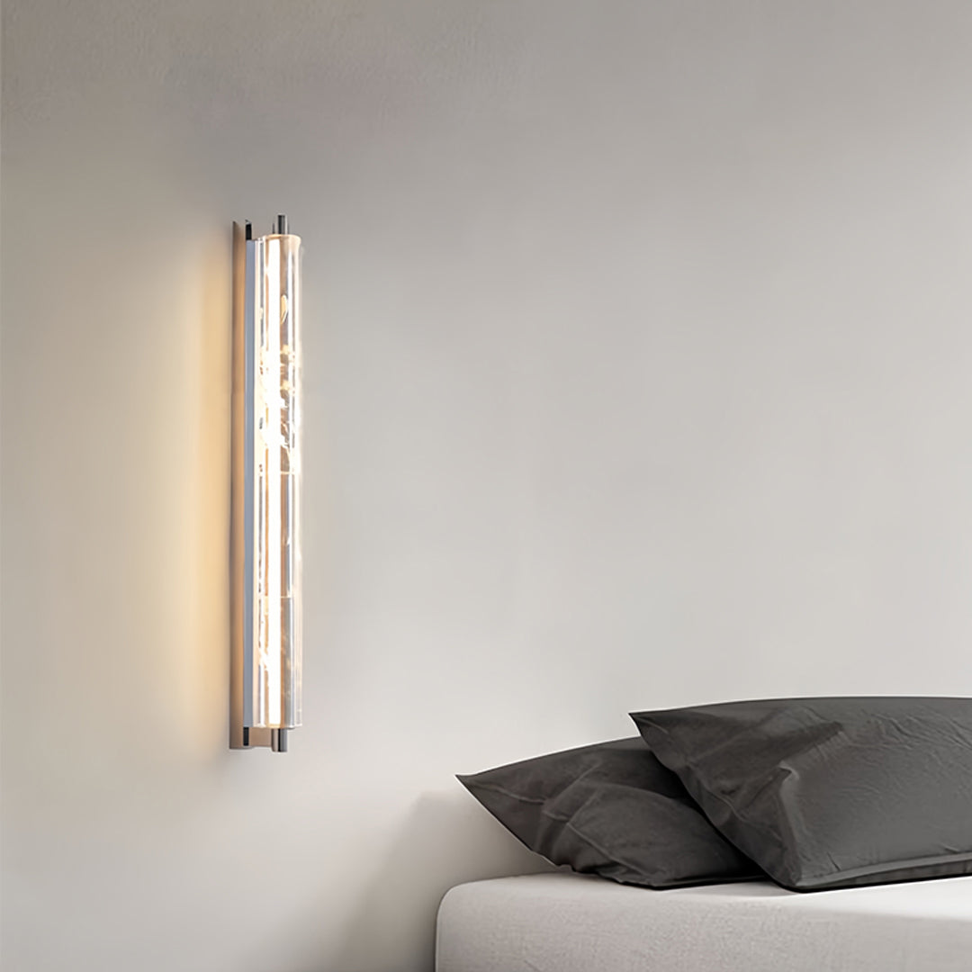 Metal Wall Art with LED Lights Modern Minimalist Crystal Wall Light