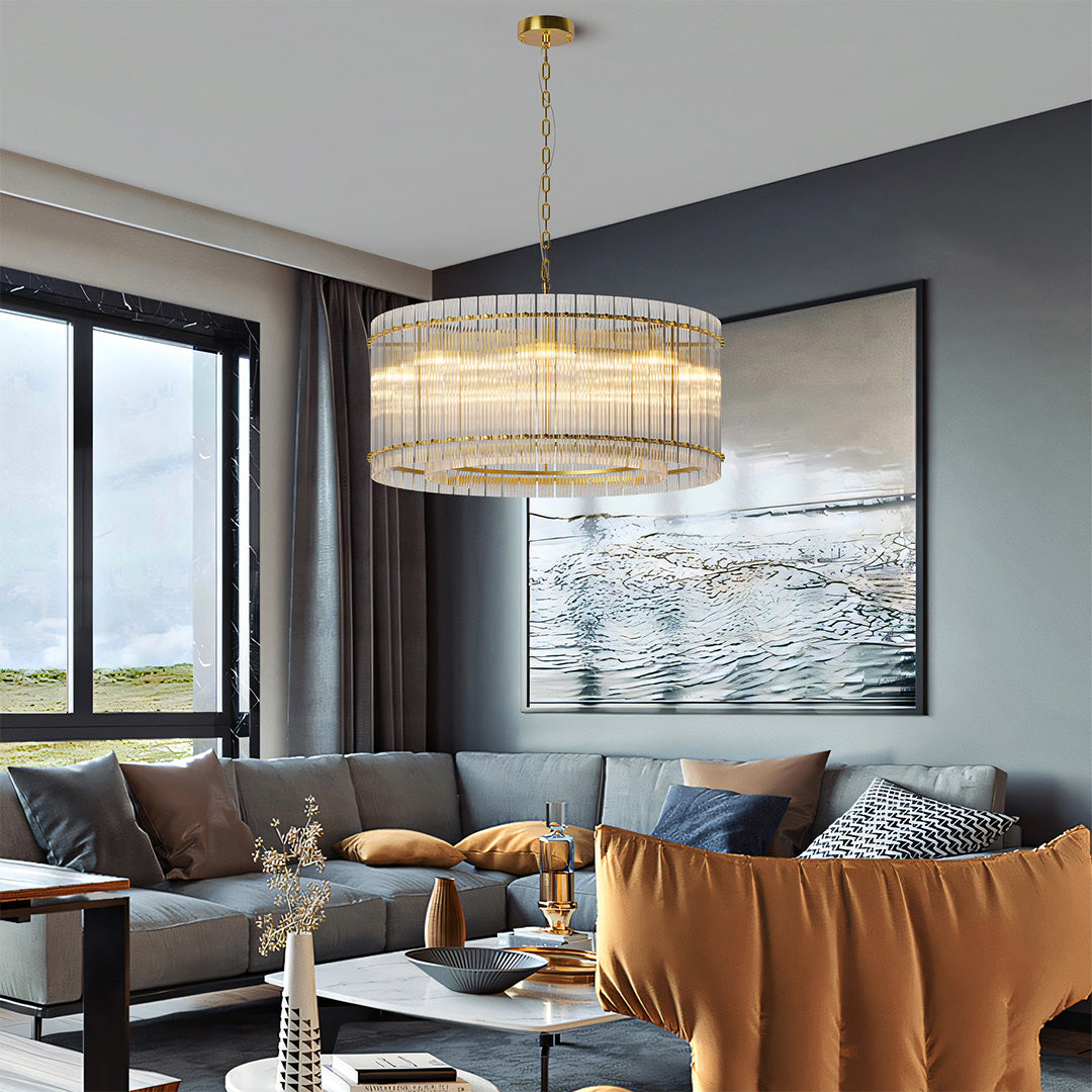 Glass Lamp Shade Chandelier Luxury Iron Ceiling Light